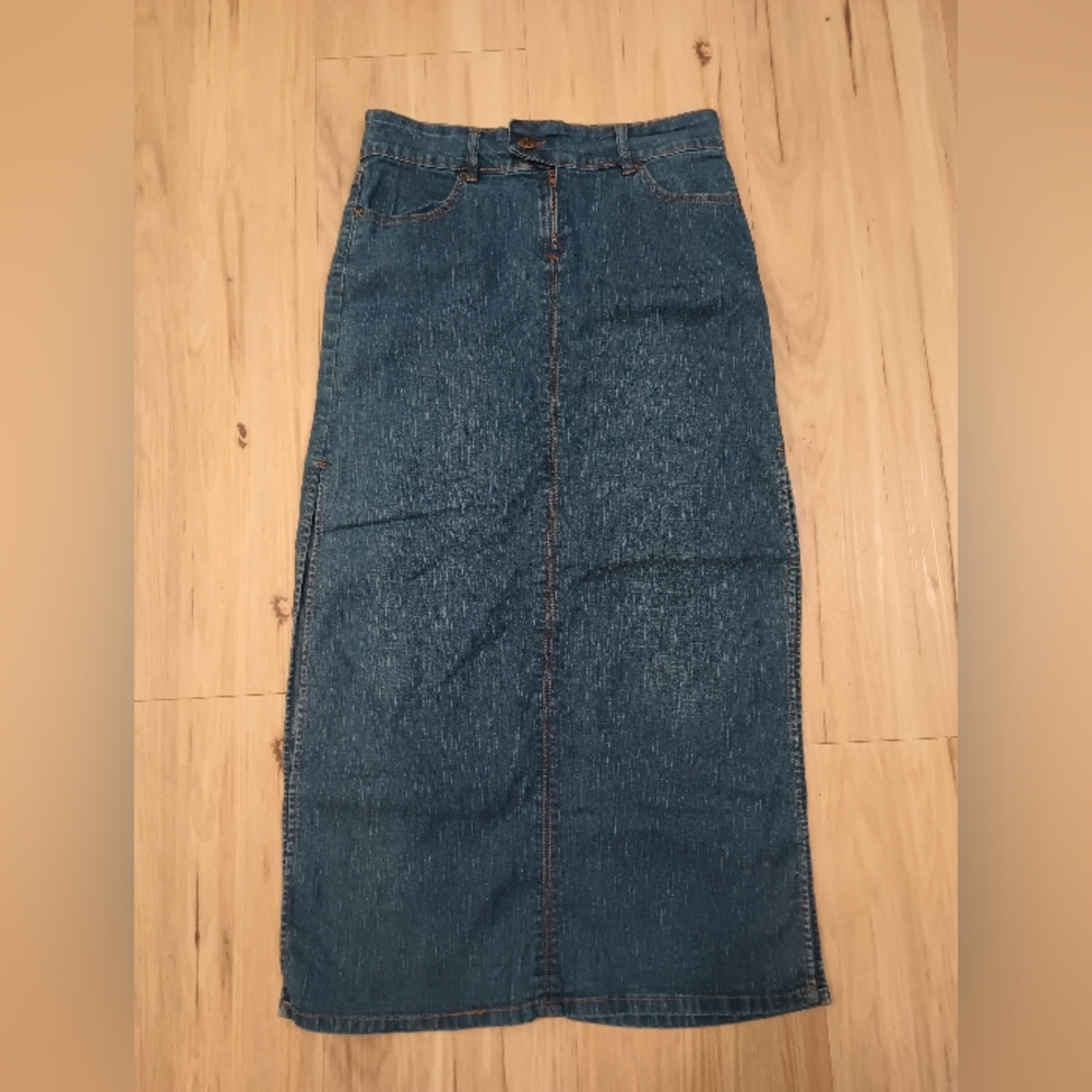 Bubblegum Maxi Denim Maxi Skirt